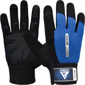 RDX W1 Full Finger Gym Gloves (Color: Blue, size: M)