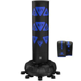 RDX KT Ronin 6ft 2-in-1 Free Standing Target Punch Bags With Mitts Set (Color: Blue, size: 6FT)