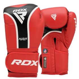 RDX BOXING GLOVES AURA PLUS T-17 (Color: RED BLACK, size: 10oz)
