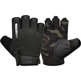 RDX T2 Weightlifting Gloves (Color: Brown, size: XL)