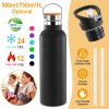 iMounTEK Sports Water Bottle Stainless Steel Vacuum-Insulated Drinking Cup w/ Straws Outdoor Cycling Hiking