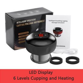 Electric Vacuum Cupping Massager Anti-Cellulite Suction Cups Heating Guasha Fat Burning Skin Scraping Body Slimming (Color: 6 gears Black)