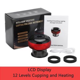 Electric Vacuum Cupping Massager Anti-Cellulite Suction Cups Heating Guasha Fat Burning Skin Scraping Body Slimming (Color: 12 gears Red)