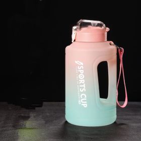 Sports Water Jug with Time Markers (Gradient Color) (Color: Pink/green, size: 1500ml)
