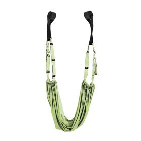 Adjustable Aerial Yoga Strap; Elastic Stretch Door Hanging Yoga Belts Hammock Swing Fitness Rope Training Device (Color: Green)