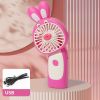 Cartoon Rabbit Handheld Fan USB Rechargeable Mini Small Portable Pocket Desktop Electric