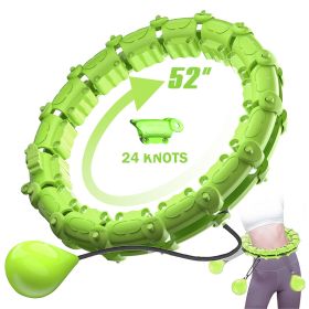 Smart Weighted Hula Hoops, Fitness Weight Loss Gear, With Detachable Knots & Adjustable Weight (Color: Green, size: 24 Konts)