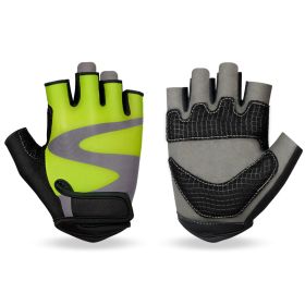 OZERO Men's Cycling Biker Gloves Finger-less Gym gloves Breathable MTB Accessories Motorcycle Sports Gloves Cycling Equipment (Color: Green, size: L)