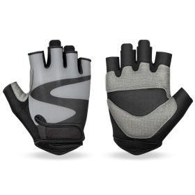 OZERO Men's Cycling Biker Gloves Finger-less Gym gloves Breathable MTB Accessories Motorcycle Sports Gloves Cycling Equipment (Color: gray, size: M)