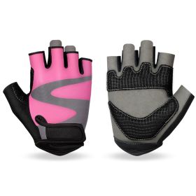 OZERO Men's Cycling Biker Gloves Finger-less Gym gloves Breathable MTB Accessories Motorcycle Sports Gloves Cycling Equipment (Color: Pink, size: XL)