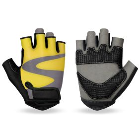 OZERO Men's Cycling Biker Gloves Finger-less Gym gloves Breathable MTB Accessories Motorcycle Sports Gloves Cycling Equipment (Color: Yellow, size: M)