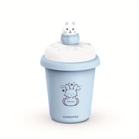 Cool Mist Humidifier Tiny Bunny 300 ml. USB Desktop Humidifier & Aromatherapy Essential Oil Diffuser. (Color: Blue)