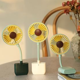 Mini Clip Fan  Pocket Fan USB Rechargeable (Color: Blackish Green)
