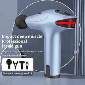 Deep Muscle Massage Gun Fitness Full Body Massager Electric Gun helps muscle recovery & reduce pain (Color: Sky Gray)