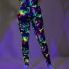 Throwing Print Butt-Lifting Yoga Pants, High Waist Slim Fit Mid-Stretch Fitness Workout Pants, Women's Active wear