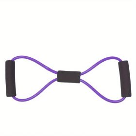 8-shaped Fitness,Resistance Band for Pilates, Arm Back Shoulder Training, Yoga Stretch Elastic Tension Band For Men Women Home Gym (Color: Purple)
