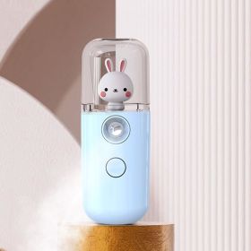 Cooling mist from Cute Rabbit, Humidifier.  Facial Sprayer, Face Mister,  Mini Handy Rechargeable Skin Care Gift (Color: Blue)