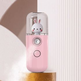 Cooling mist from Cute Rabbit, Humidifier.  Facial Sprayer, Face Mister,  Mini Handy Rechargeable Skin Care Gift (Color: Pink)