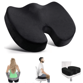 Travel Seat Cushion Memory Foam U-Shaped Pillow for Chair Cushion Pad Car Office Hip Support Massage Orthopedic Pillow (Color: Grey)