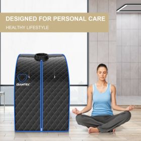 Portable Personal Steam Sauna Spa with 3L Blast – Home Spa Detox & Relaxation (Color: Black)