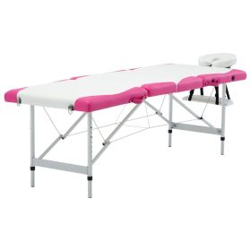 Massage Table (Color: White-Pink)