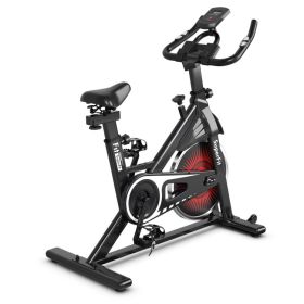 Adjustable Resistance Silent Belt Drive Gym Indoor Stationary Bike (Blue or Red) (Type: Professional Exercise Bikes, Color: Black + Red)