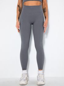 Yoga Leggings Workout High Waist Tummy Control Butt lifting Ruched Booty Pants (Color: Grey, size: S)