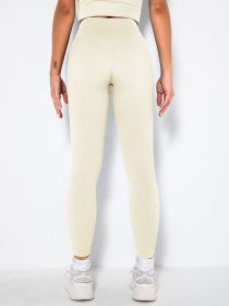 Yoga Leggings Workout High Waist Tummy Control Butt lifting Ruched Booty Pants (Color: White, size: S)