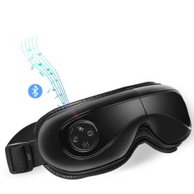 Heated Eye Massager Eye Care Device 5 Modes Bluetooth Music Foldable Vevor (Control Type: Push-button, Color: Black)
