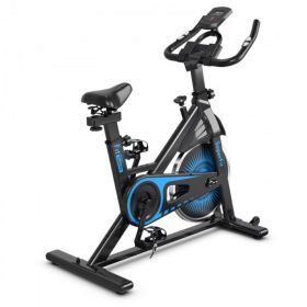 Adjustable Resistance Silent Belt Drive Gym Indoor Stationary Bike (Blue or Red) (Type: Professional Exercise Bikes, Color: Black + Blue)