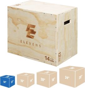 Jump Box 3-in-1 Wooden for Cross Training Workout 12*14*16 in Height Log color (Color: Wood, size: 12*14*16in)