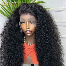 Transparent 13x4 13x6 HD Water Wave Lace Front Wigs Curly Human Hair Wigs Deep Wave Lace Frontal Wigs For Women Pre Plucked (Hair Color: 13X6 lace wig, Stretched Length, Density: 10inches, 150%)