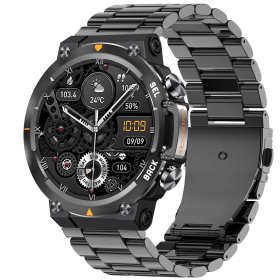 MAX 18 Men Smartwatch AMOLED 1.43 inch Big Screen BT Calls Gesture Control AI Voice Sports Smart Watch (Color: Black Steel)