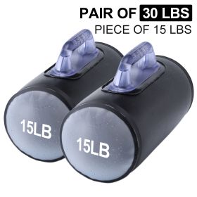 Water Filled Tennessee Orange Training Weights Set, Adjustable Weights Dumbbells to 30 Lbs/Pair, Strength Training (Weights: 15LB black pair of barrel dumbbells)