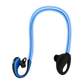 Wireless Neckband Earphones V4.1 with LED Light (Night Running) (Color: Blue, size: One size)