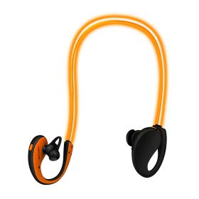 Wireless Neckband Earphones V4.1 with LED Light (Night Running) (Color: Orange, size: One size)