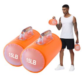 Water Filled Tennessee Orange Training Weights Set, Adjustable Weights Dumbbells to 30 Lbs/Pair, Strength Training (Weights: 15LB orange pair of barrel dumbbells)