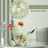 Mini Bear Desk Fan Portable Battery Operated Fan; USB Rechargeable 3 Speeds Silent Running.