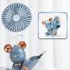 Mini Bear Desk Fan Portable Battery Operated Fan; USB Rechargeable 3 Speeds Silent Running.
