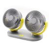 USB Desk Fan 5.5 Inch Powerful Table Fan Dual Head 360° Rotate Quiet 3 Speeds Wind Desktop USB Fan With 55 Inch USB Cable Home Office Indoor Outdoor