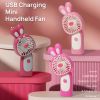 Cartoon Rabbit Handheld Fan USB Rechargeable Mini Small Portable Pocket Desktop Electric