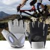 1 Pair Training Gloves Non-slip Finger-less Palm Protector Unisex Sweat-wicking Ridding Gloves for Outdoor Sports