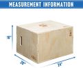 Jump Box 3-in-1 Wooden for Cross Training Workout 12*14*16 in Height Log color