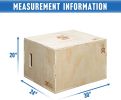 Jump Box 3-in-1 Wooden for Cross Training Workout 12*14*16 in Height Log color