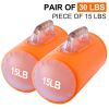 Water Filled Tennessee Orange Training Weights Set, Adjustable Weights Dumbbells to 30 Lbs/Pair, Strength Training