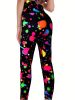 Throwing Print Butt-Lifting Yoga Pants, High Waist Slim Fit Mid-Stretch Fitness Workout Pants, Women's Active wear