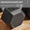 Soozier 2 x 50 lbs Hex Dumbbell Set of 2, Rubber Weights Exercise Fitness Dumbbell with Non-Slip Handles, Anti-roll, for Women or Men Home Gym Workout