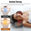 3-in-1 Neck Massager Pillow - Vibration, Airbag & Heating for Muscle Relief, Ergonomic Cervical Support with Memory Foam, Portable for Office/Travel