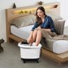 Portable All-In-One Heated Foot Spa Bath Motorized Massager blue, brown or white