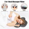 3-in-1 Neck Massager Pillow - Vibration, Airbag & Heating for Muscle Relief, Ergonomic Cervical Support with Memory Foam, Portable for Office/Travel